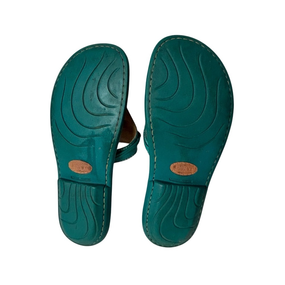 Born handcrafted footwear thong sandals leather turquoise size US 8 EU 39 - Picture 8 of 8